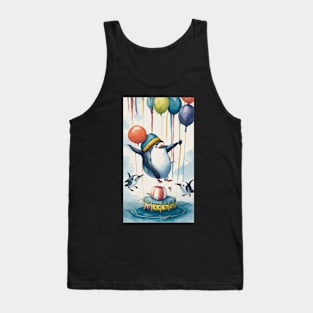 Funny Penguin Party Tank Top